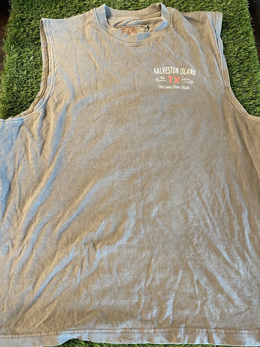 US Vintage Galveston Island TX 1836 tank top Graphic Tank Top Gray XXL